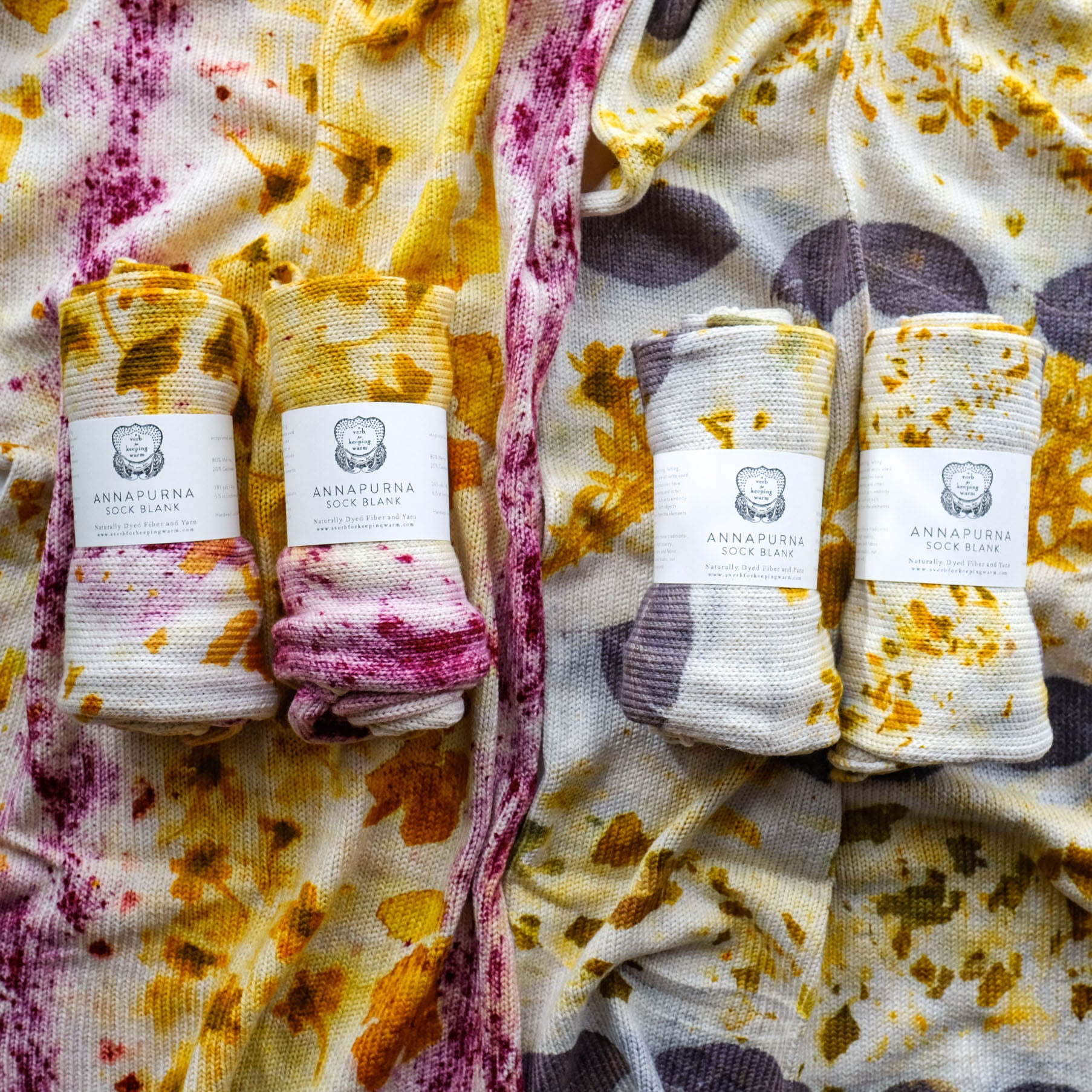 Eco-Printed Annapurna Sock Blanks