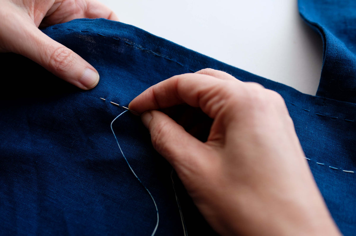 Indigo-Dyed Azuma Bag + Thread Kit - PREORDER