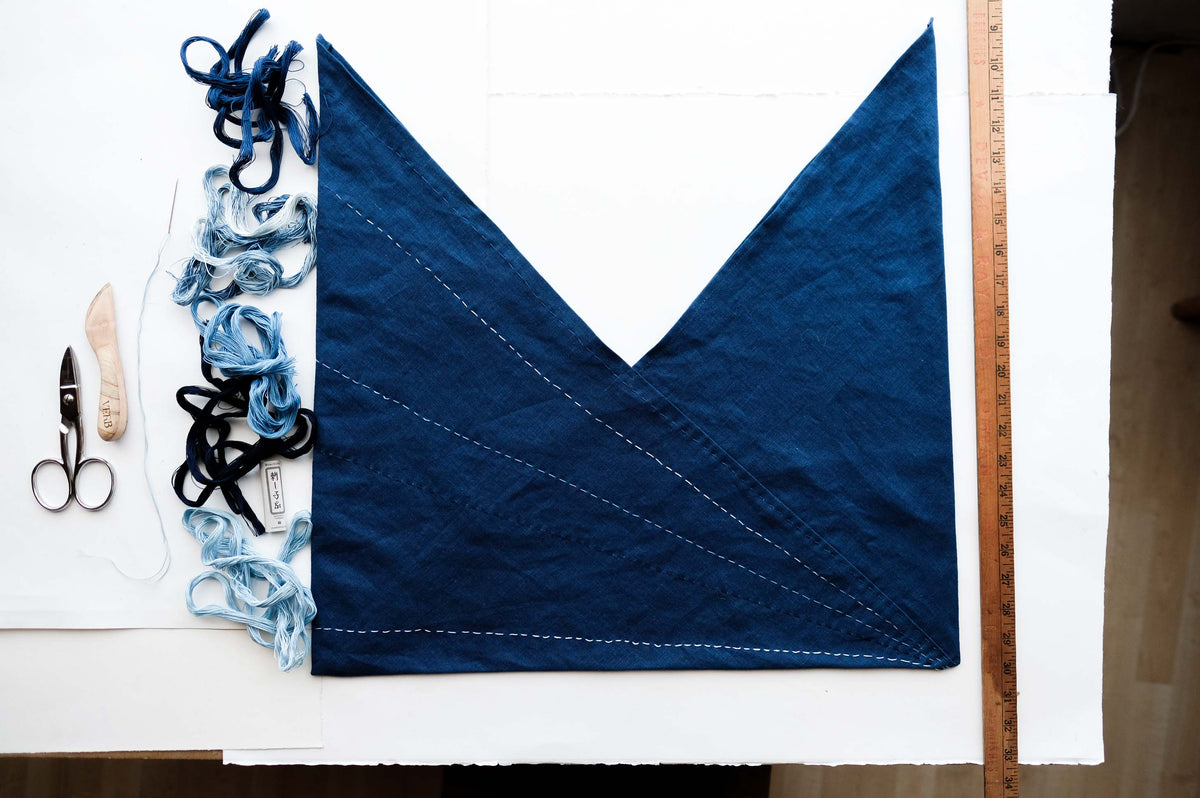 Indigo-Dyed Azuma Bag + Thread Kit - PREORDER