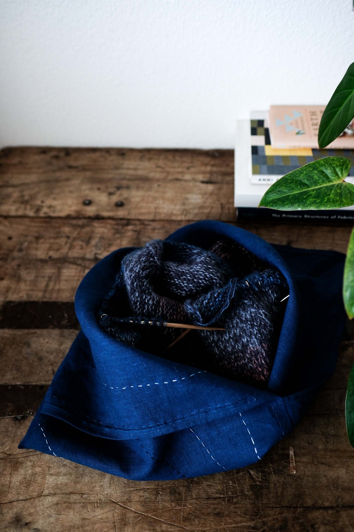 Indigo-Dyed Azuma Bag + Thread Kit - PREORDER