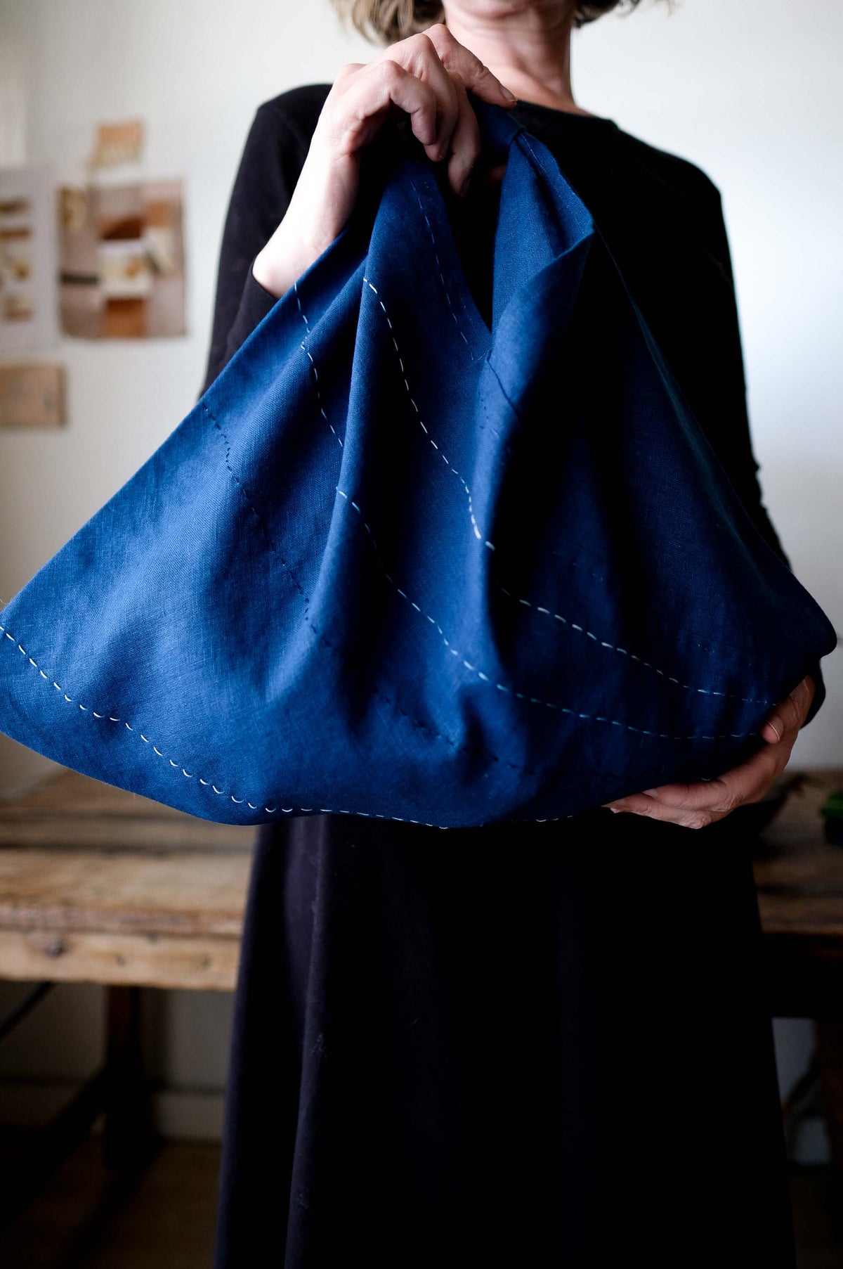 Indigo-Dyed Azuma Bag + Thread Kit - PREORDER