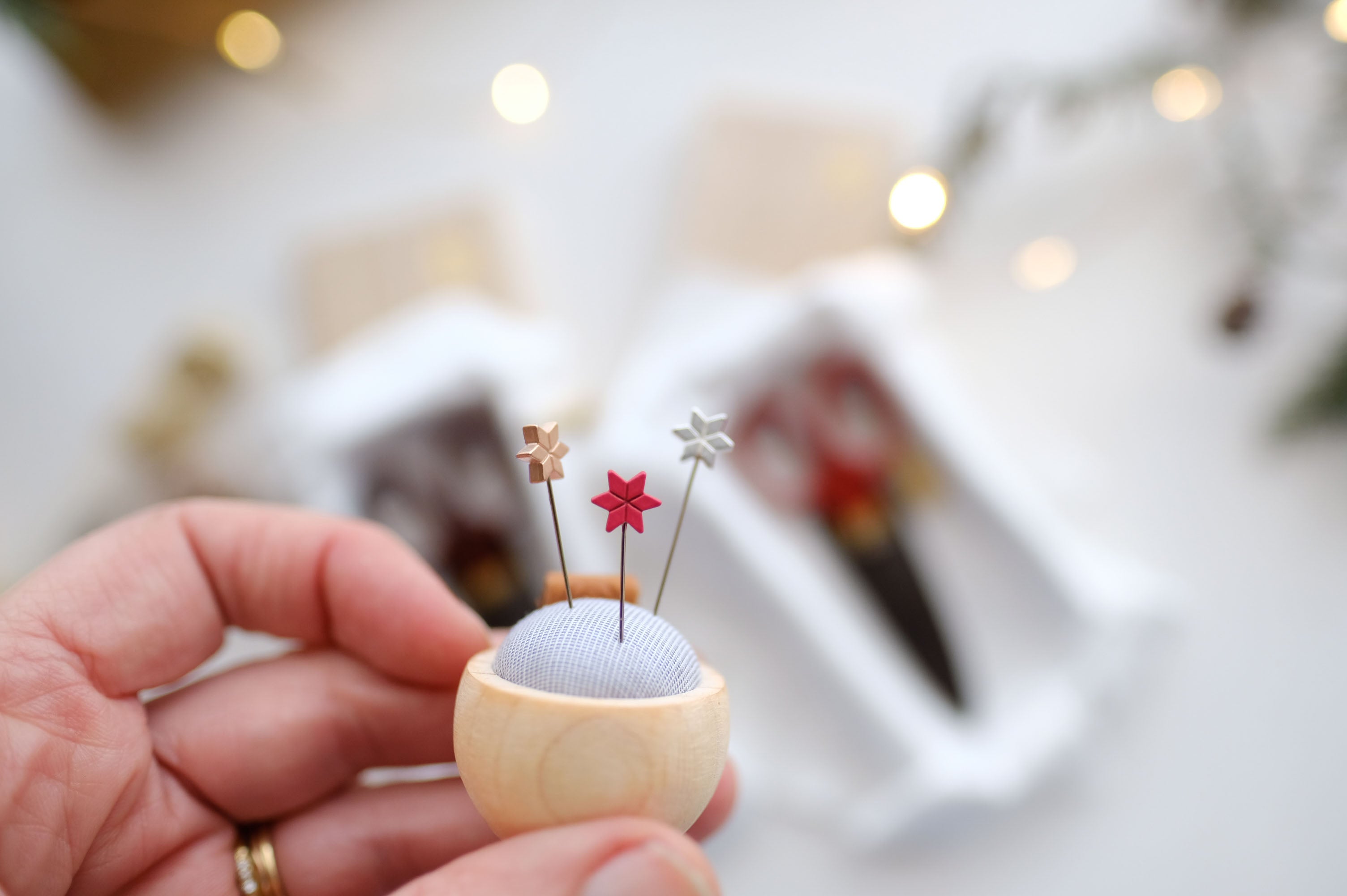 Gift Set: Cypress Pin Cushion and Star Sewing Pins