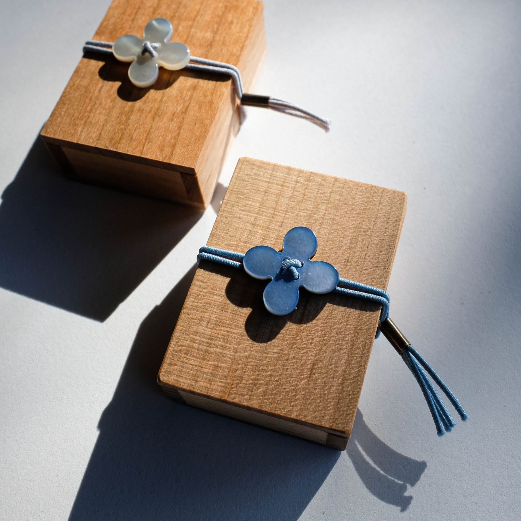 Glass Sewing Pins in a Cherry-wood Box