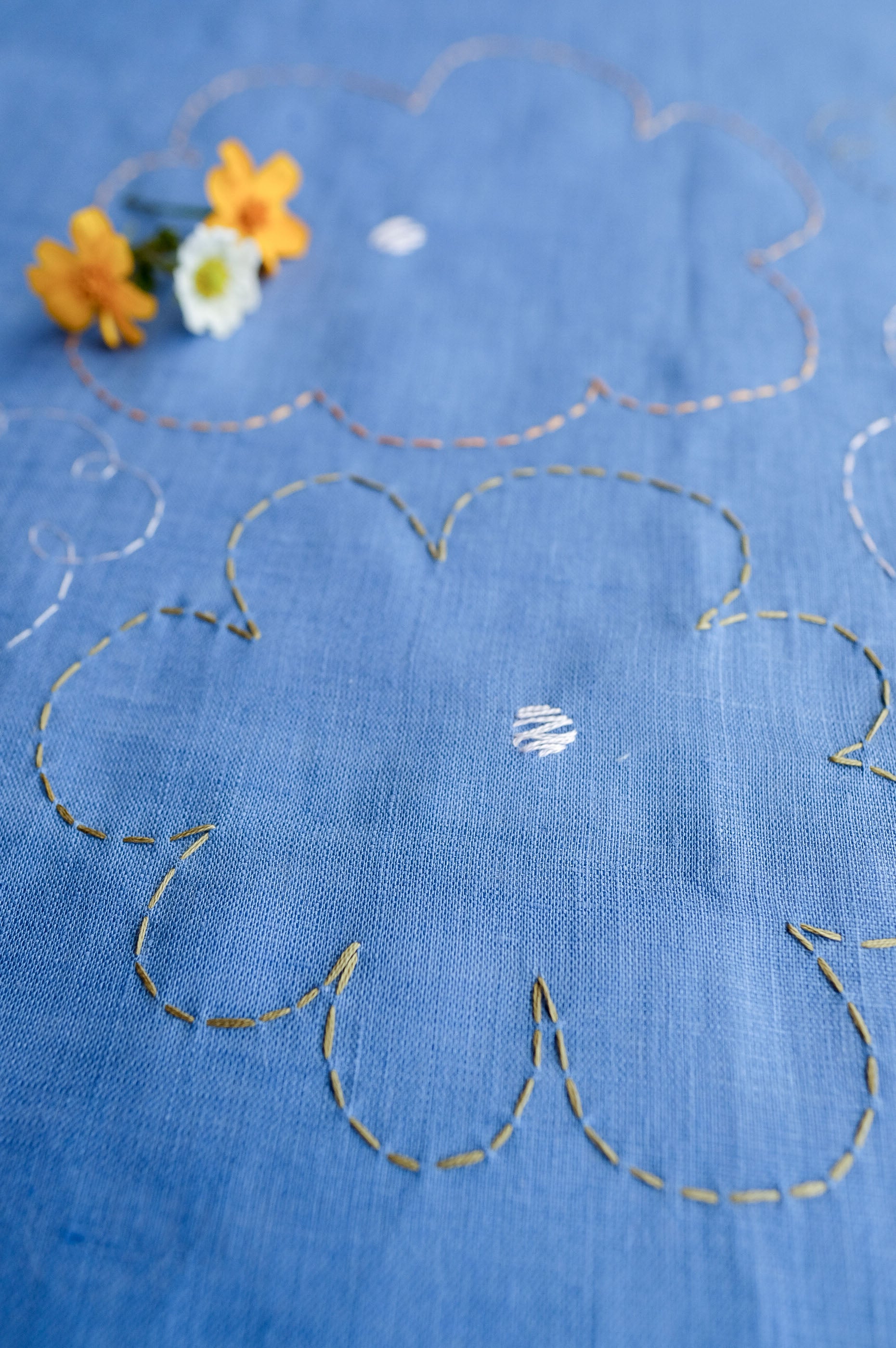 Forget-Me-Not Linen Handkerchief Bundle