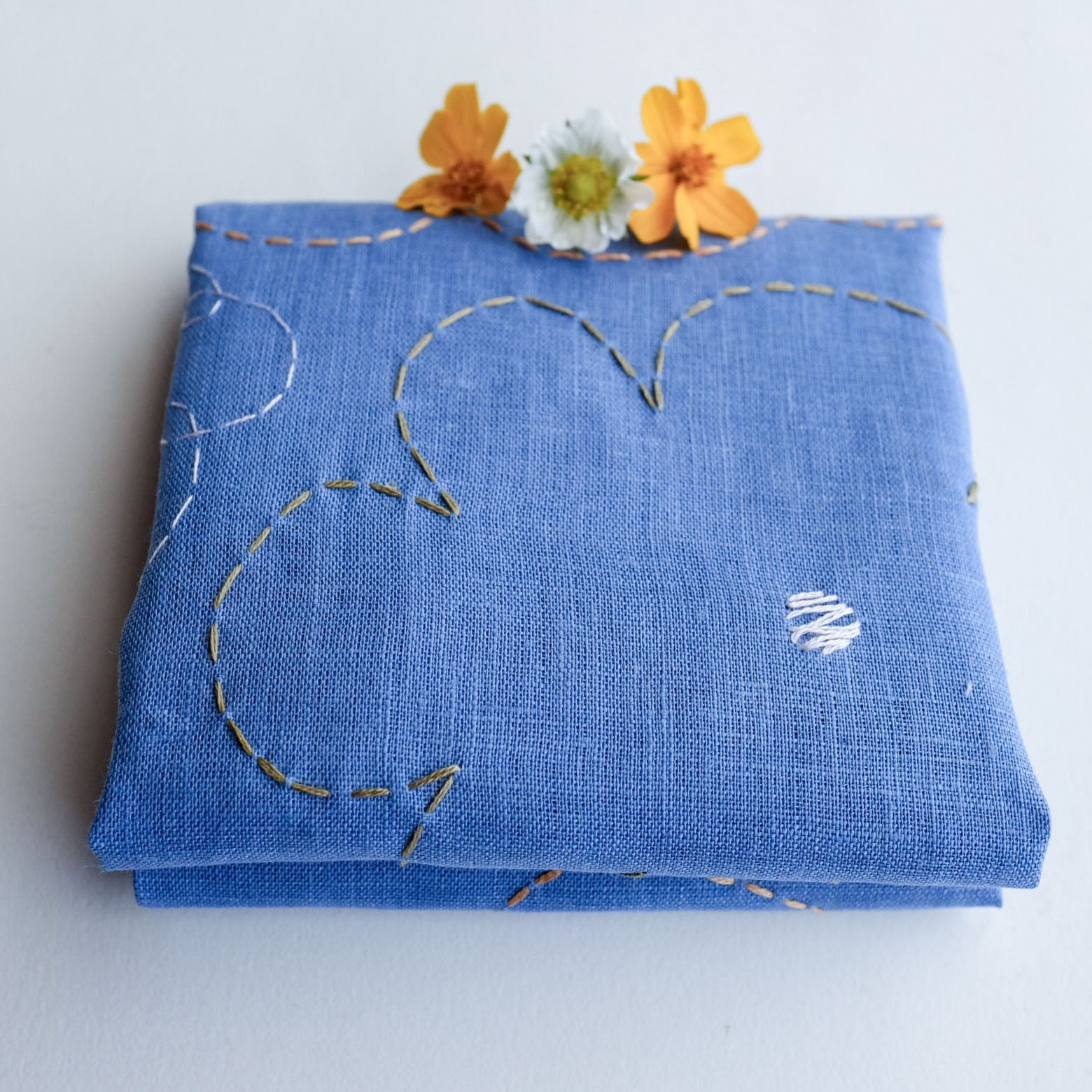 Forget-Me-Not Linen Handkerchief Bundle