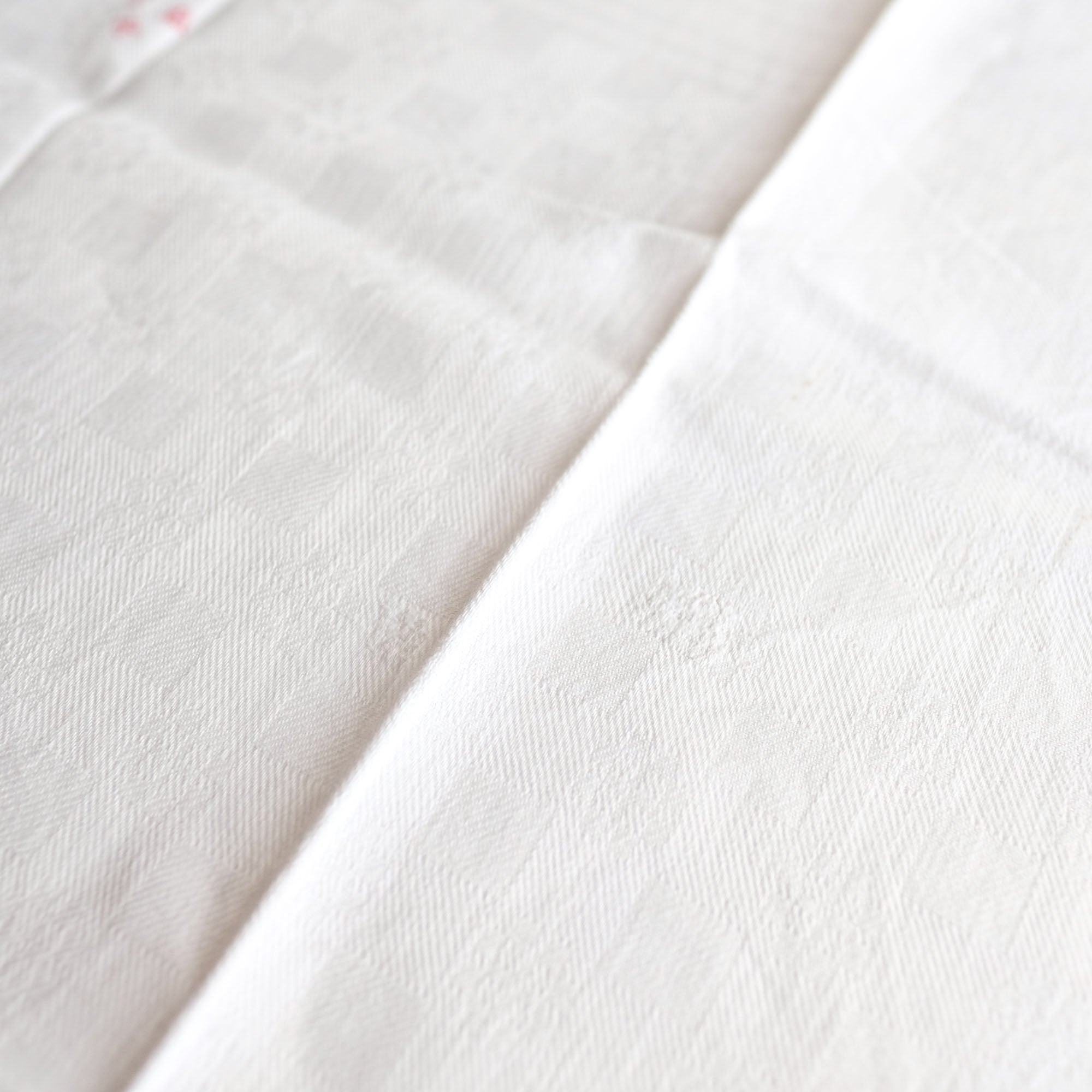 Vintage French Linen Napkins with Red Embroidery