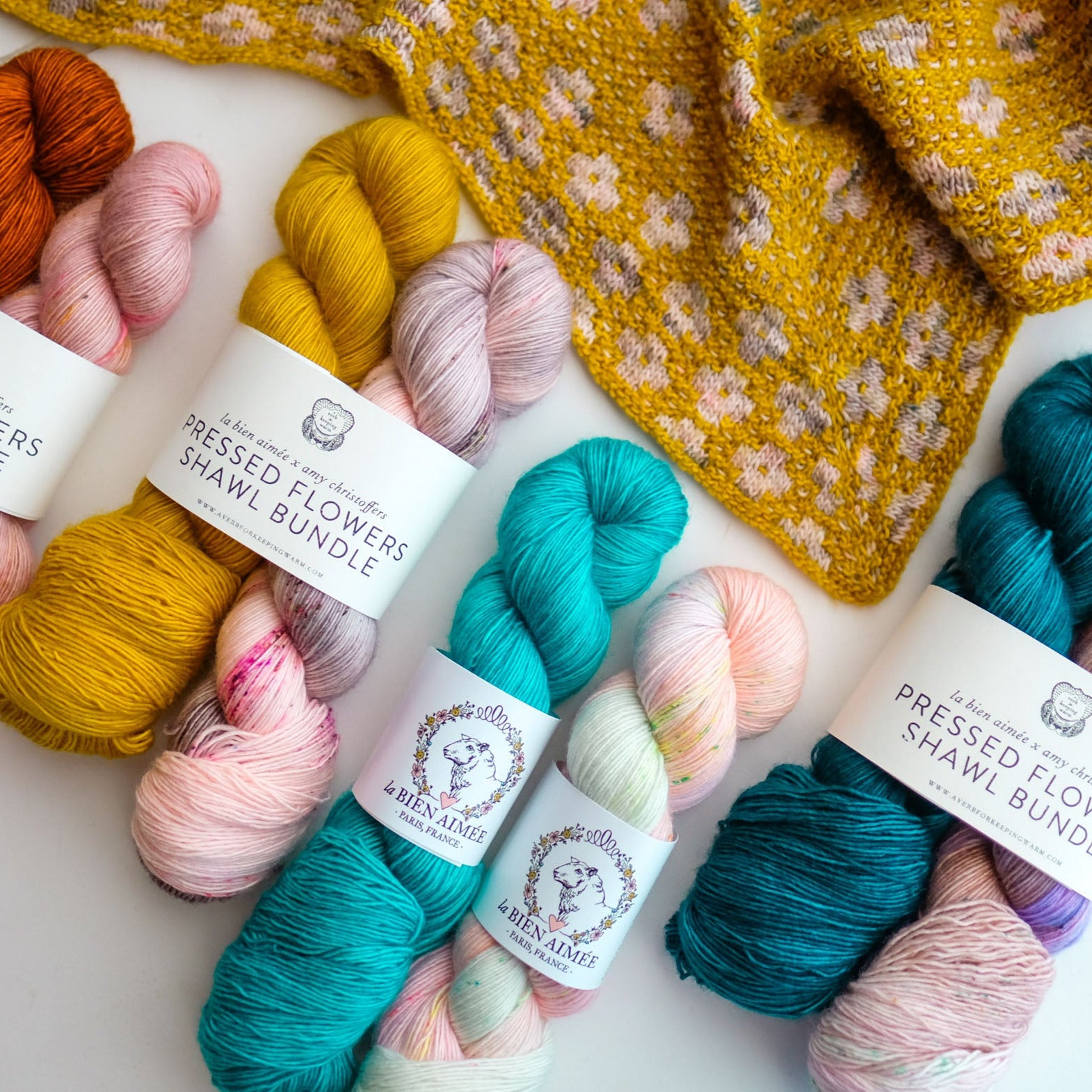 La Bien Aimée x Amy Christoffers - Pressed Flowers Shawl Bundle