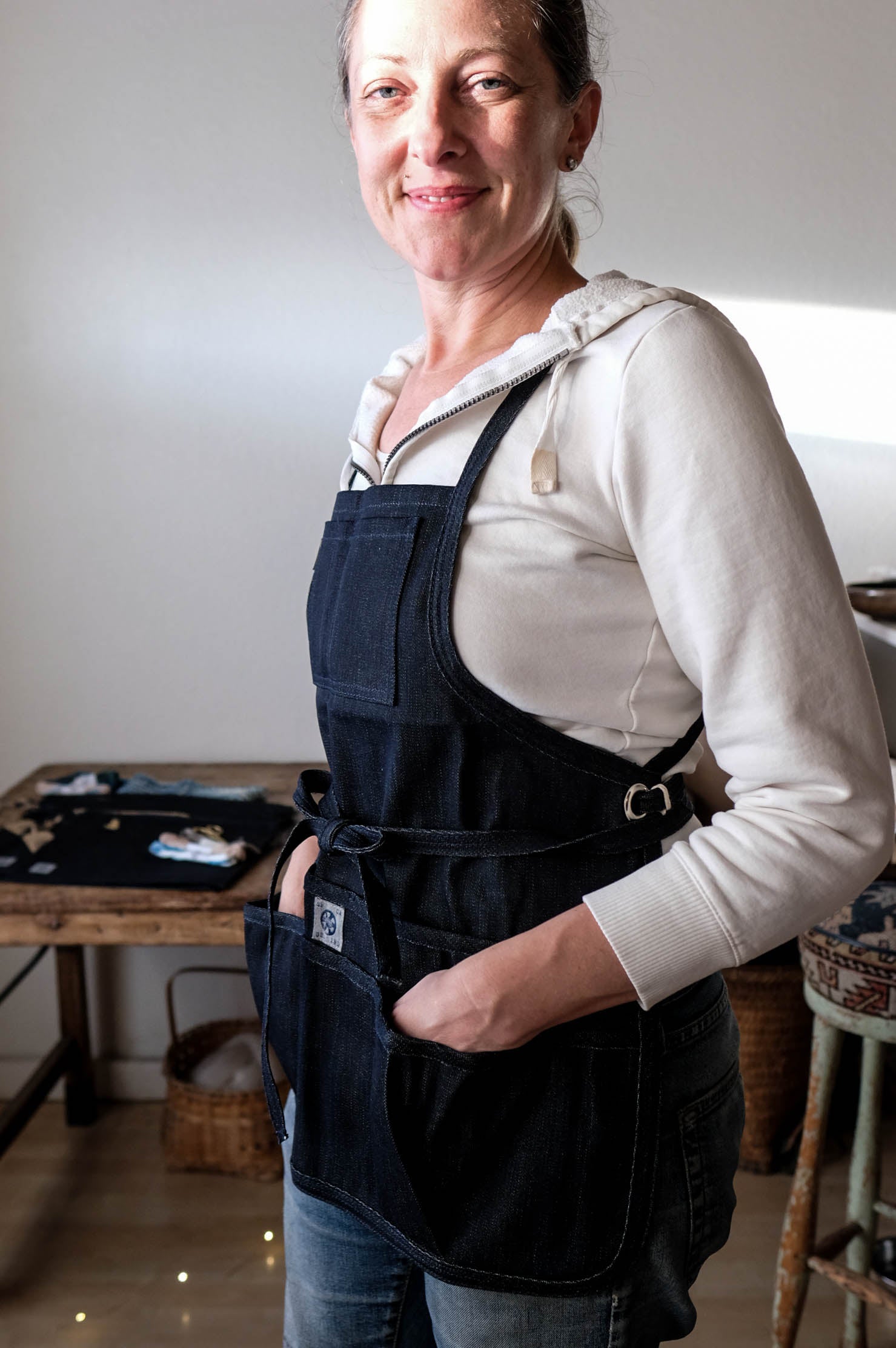 Denim Mid-Length Apron