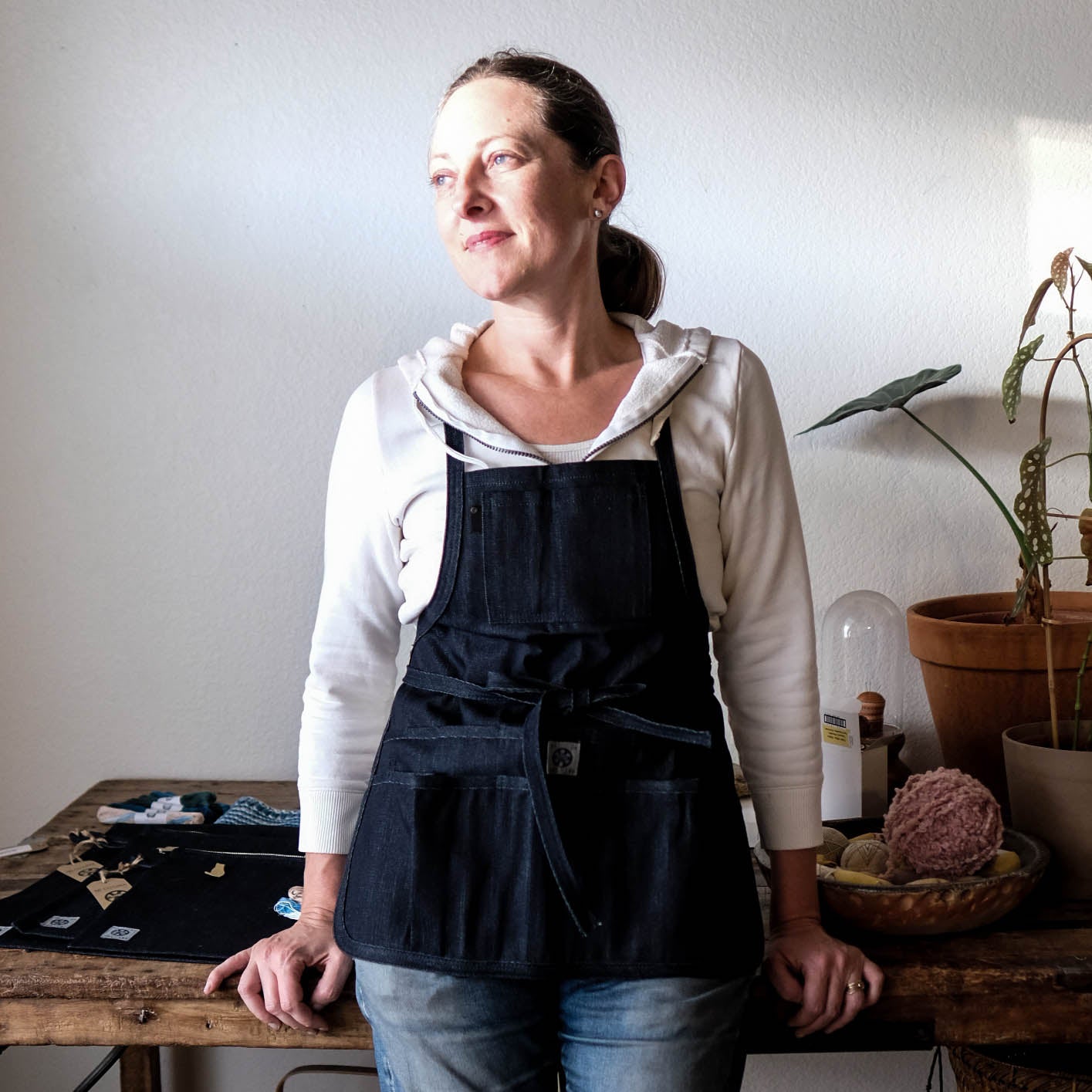 Denim Mid-Length Apron