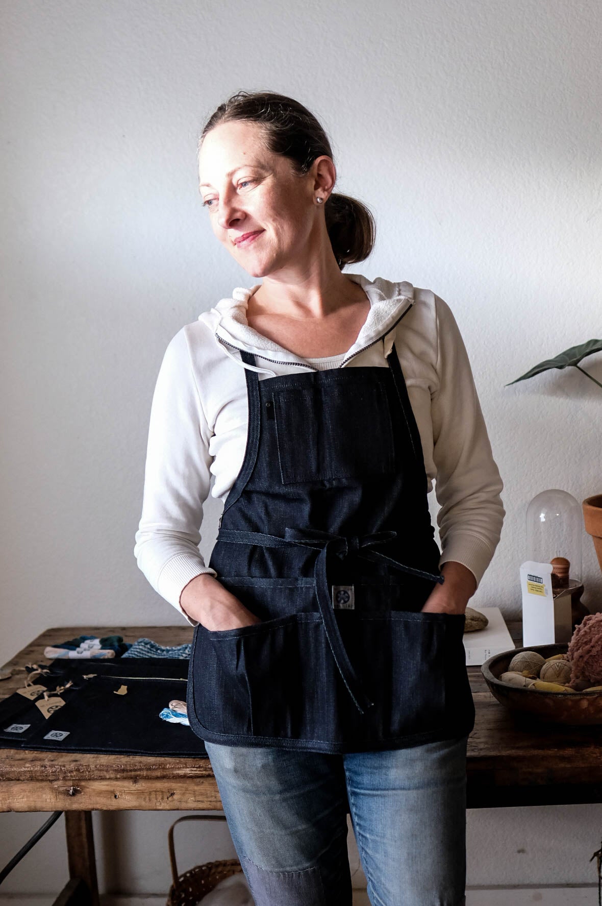 Denim Mid-Length Apron