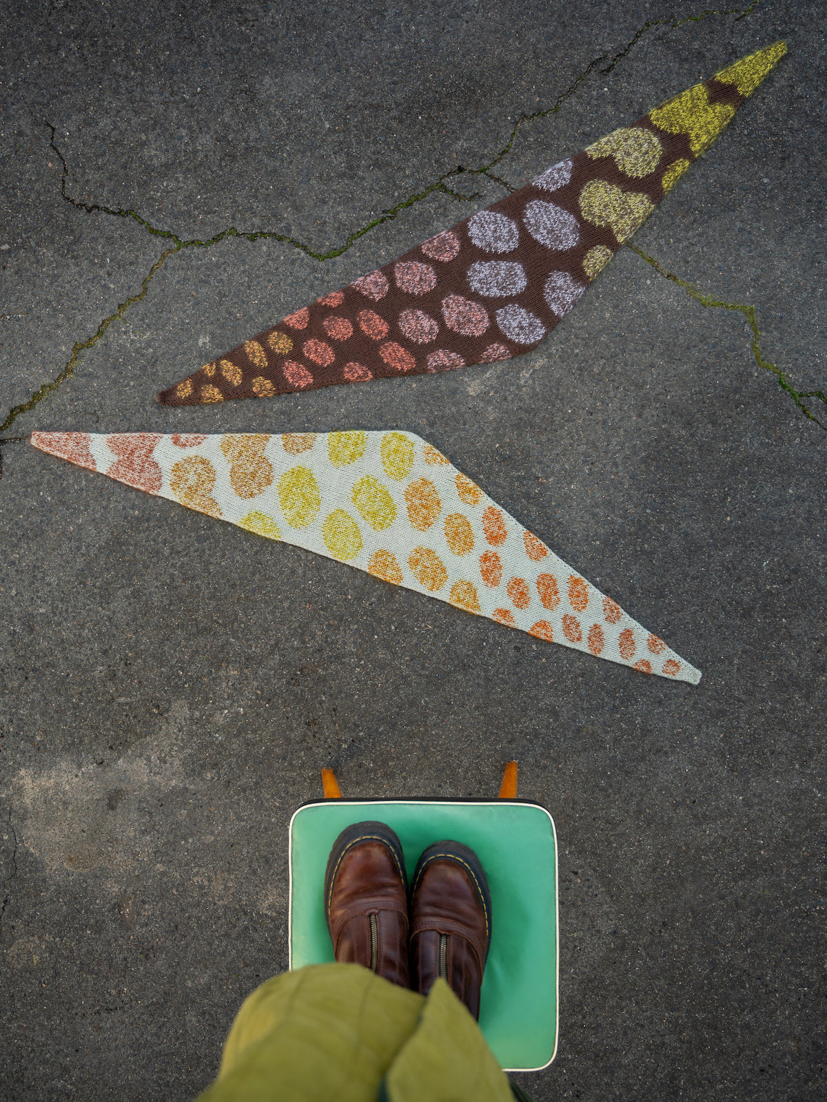 Shifting Moods Scarf in two different colorways