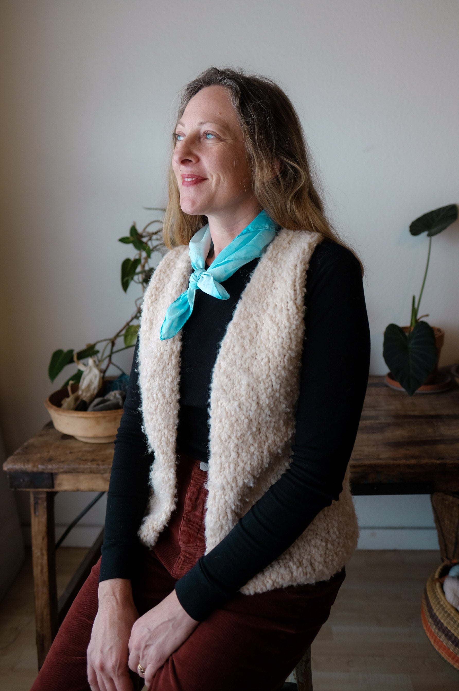 Locally-Grown Indigo-Dyed Silk Scarf