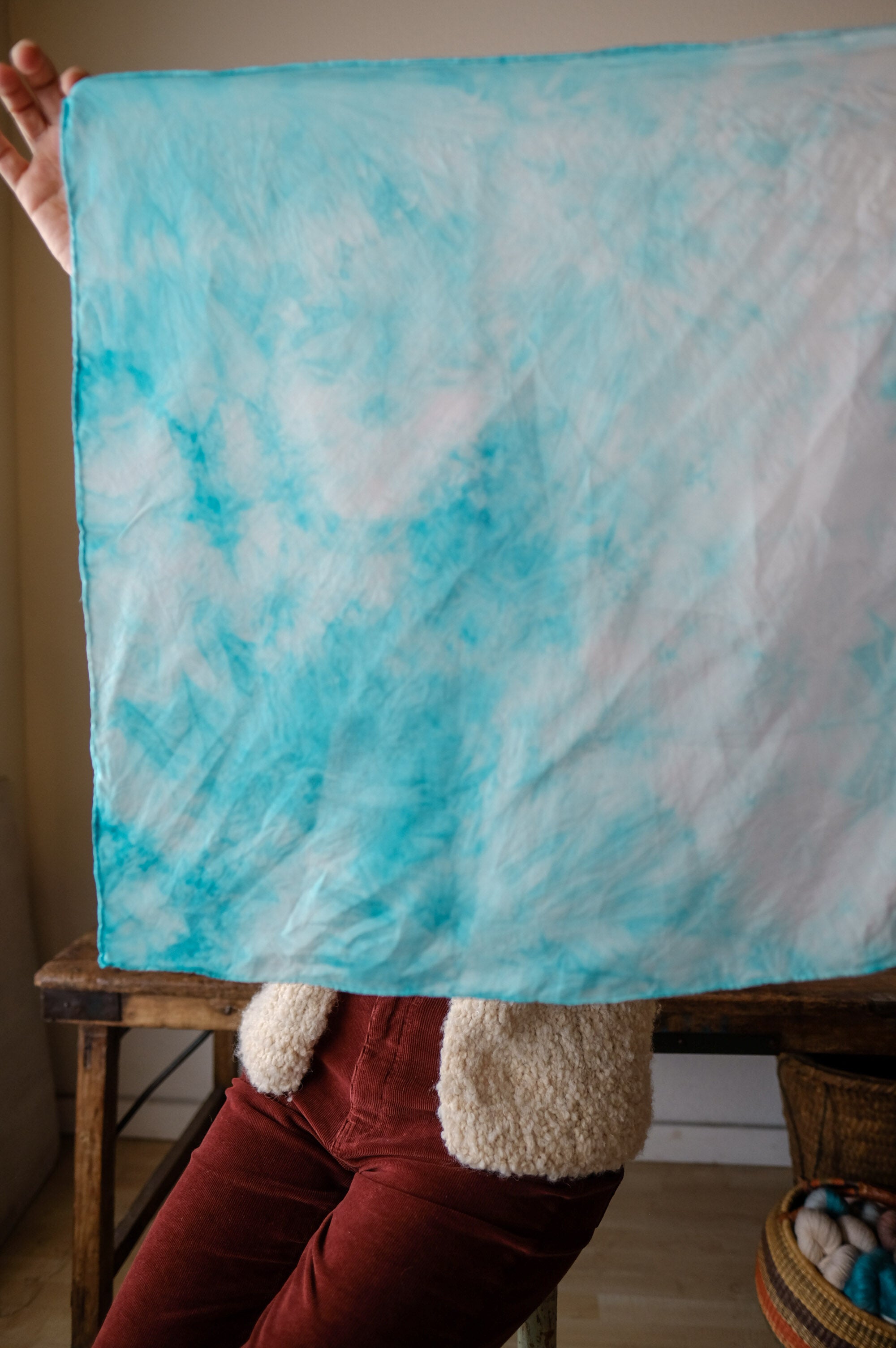 Locally-Grown Indigo-Dyed Silk Scarf