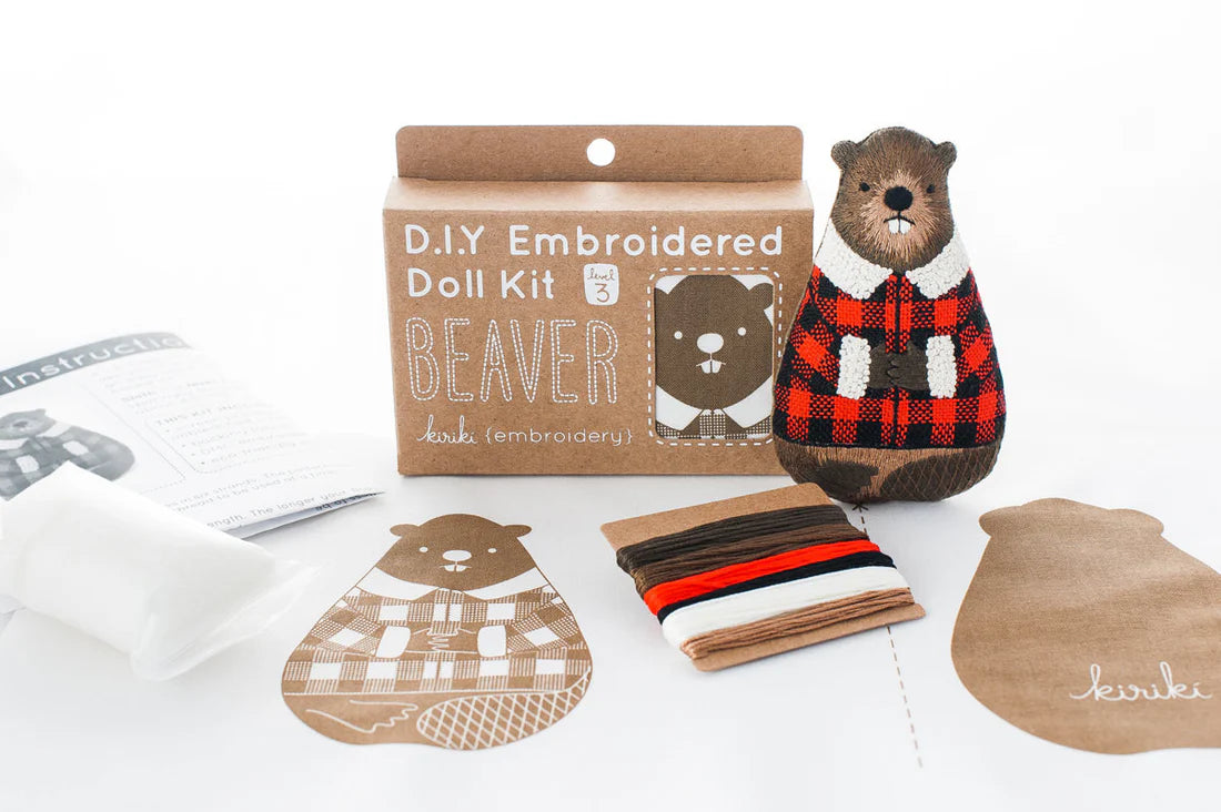 Animal Embroidered Doll Kits
