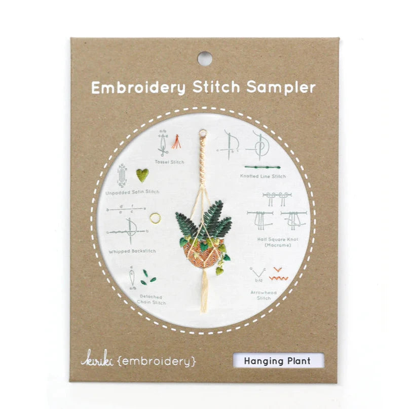 Hanging Plant Embroidery Stitch Sampler