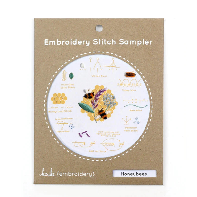 Honeybees Embroidery Stitch Sampler