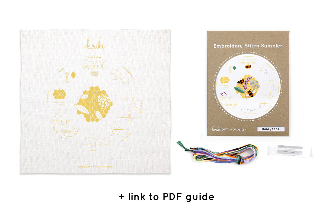 Honeybees Embroidery Stitch Sampler
