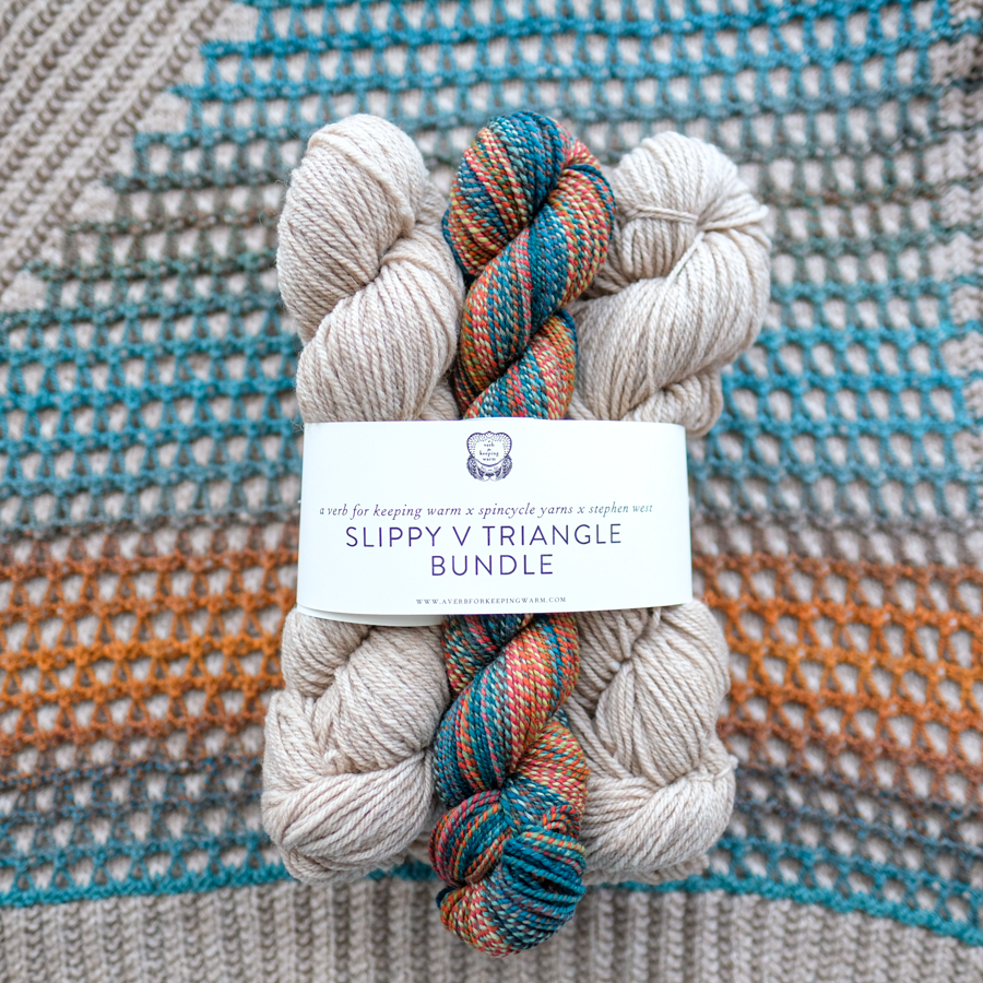 AVFKW x Spincycle Yarn x Stephen West - Slippy V Triangle Shawl Bundle