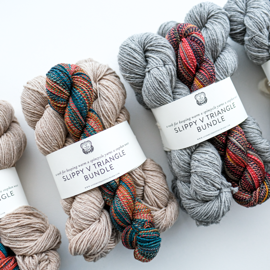 AVFKW x Spincycle Yarn x Stephen West - Slippy V Triangle Shawl Bundle