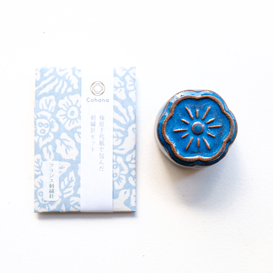 Gift Set: Awaji Kawara Magnetic Needle Rest + Haibara Chiyogami Needles + Needle Threader