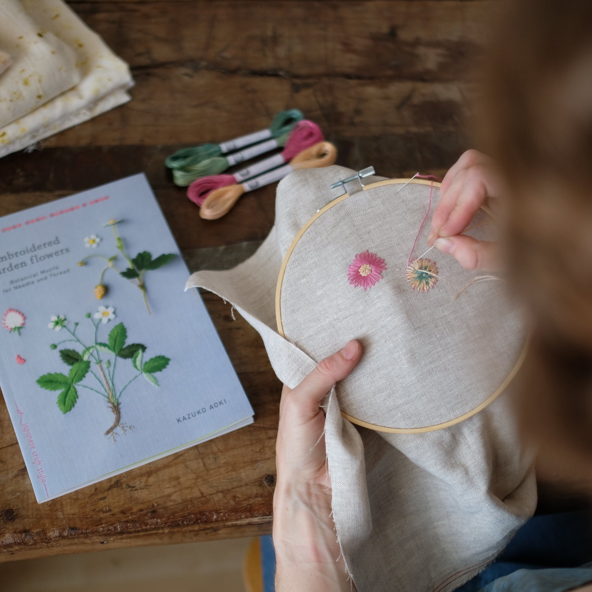 Embroidered Garden Flowers by Kazuko Aoki