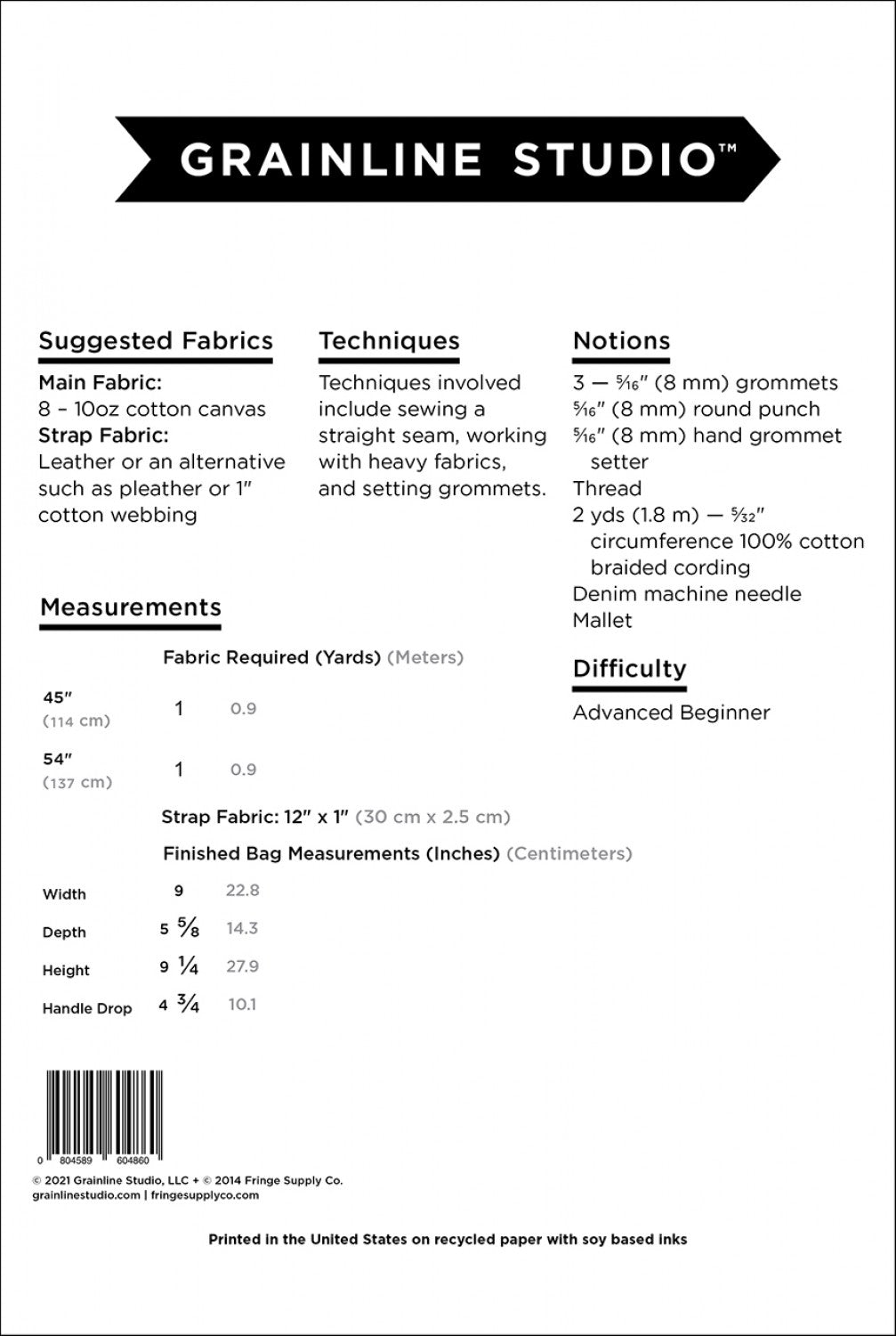 Field Bag Pattern