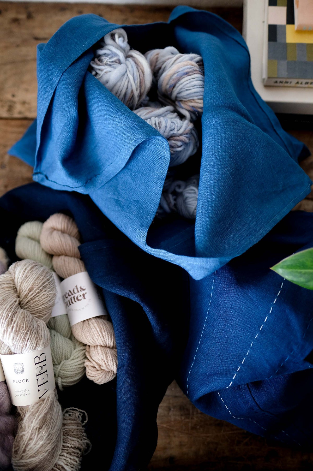 Indigo-Dyed Azuma Bag + Thread Kit - PREORDER