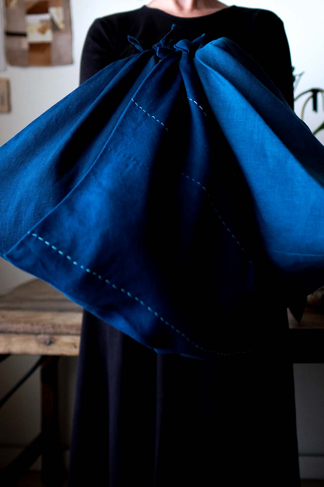 Indigo-Dyed Azuma Bag + Thread Kit - PREORDER