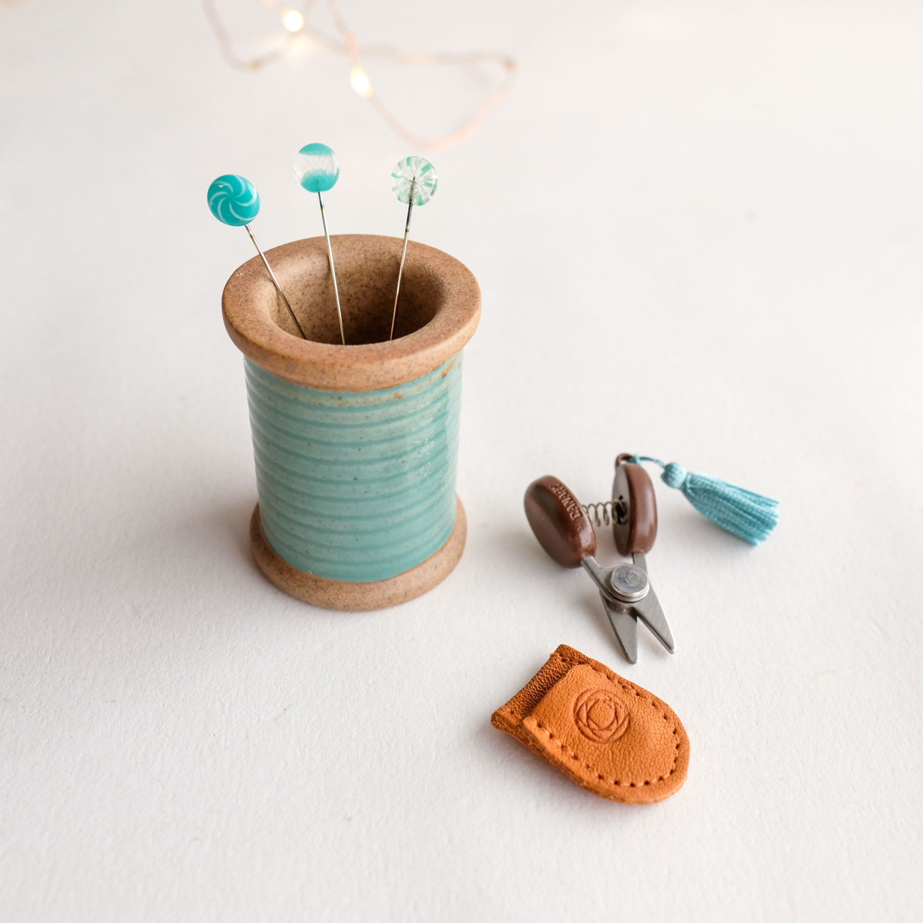 Gift Set: Hasami Magnetic Pin Holder + Ohajiki Glass Sewing Pins + Sek