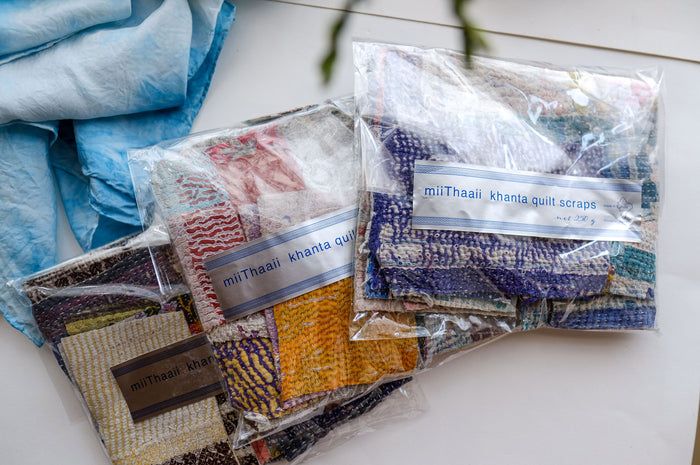 Remnant Kantha Quilt - Fern Check