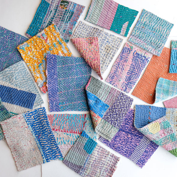 Remnant Kantha Quilt - Dusk Check
