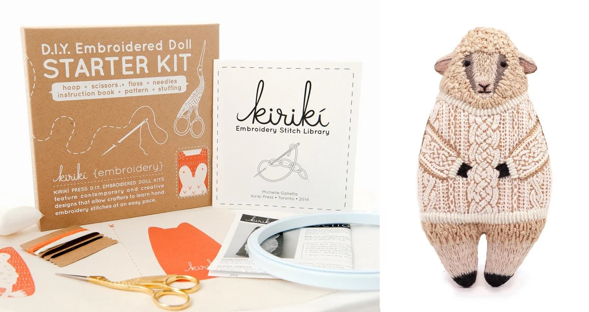 Animal Embroidered Doll Kits