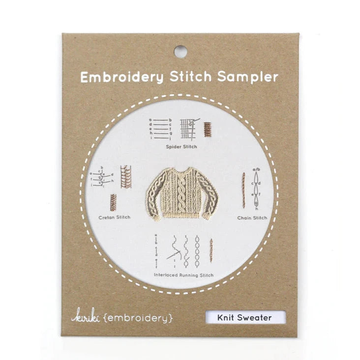 Knit Sweater Embroidery Stitch Sampler