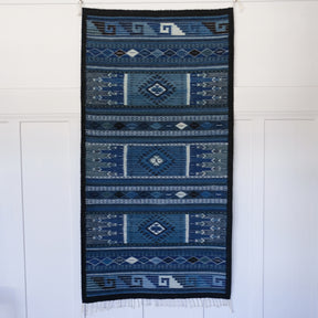 Label: Zapotec Diamonds with Candles and Mountains - Deep Water - PREORDER
