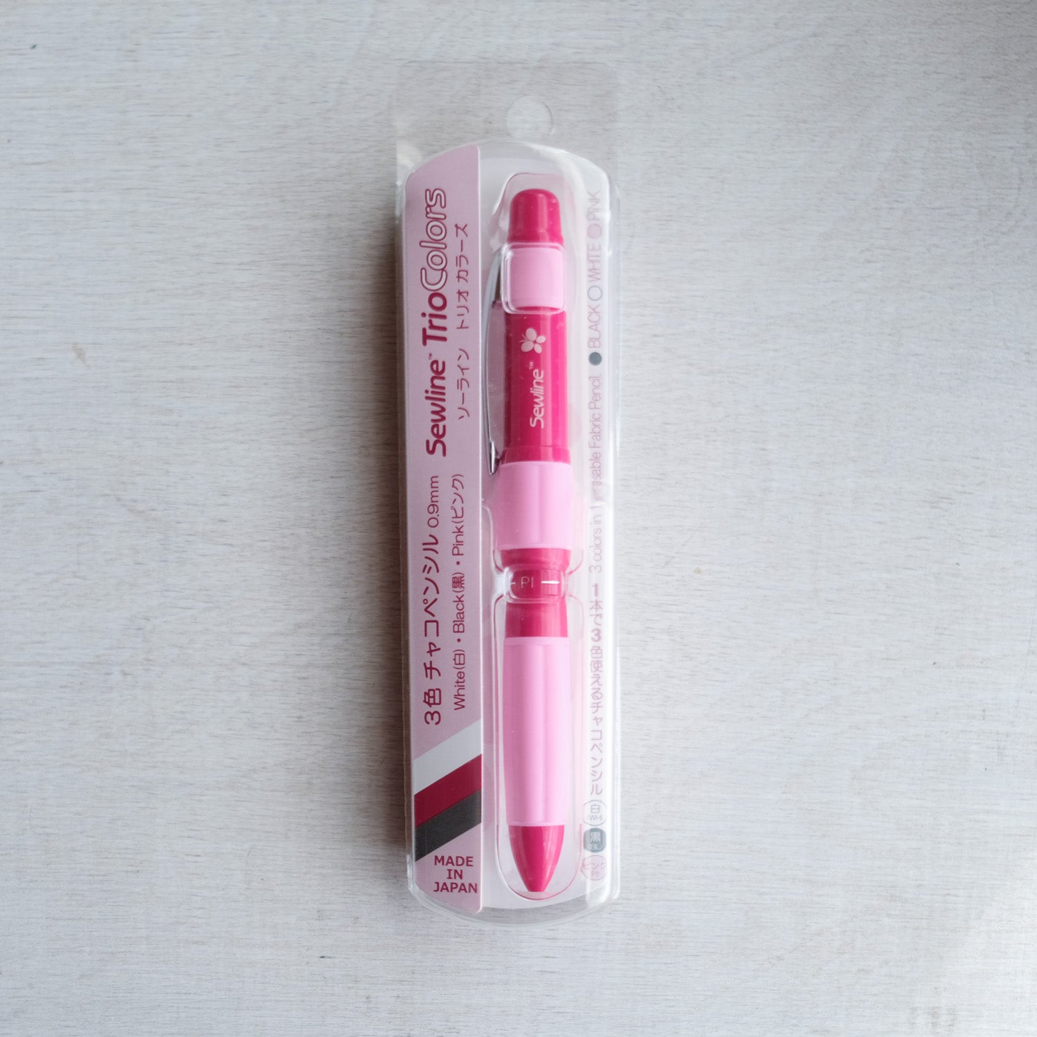 Sewline Trio Fabric Pencil - White, Black, Pink