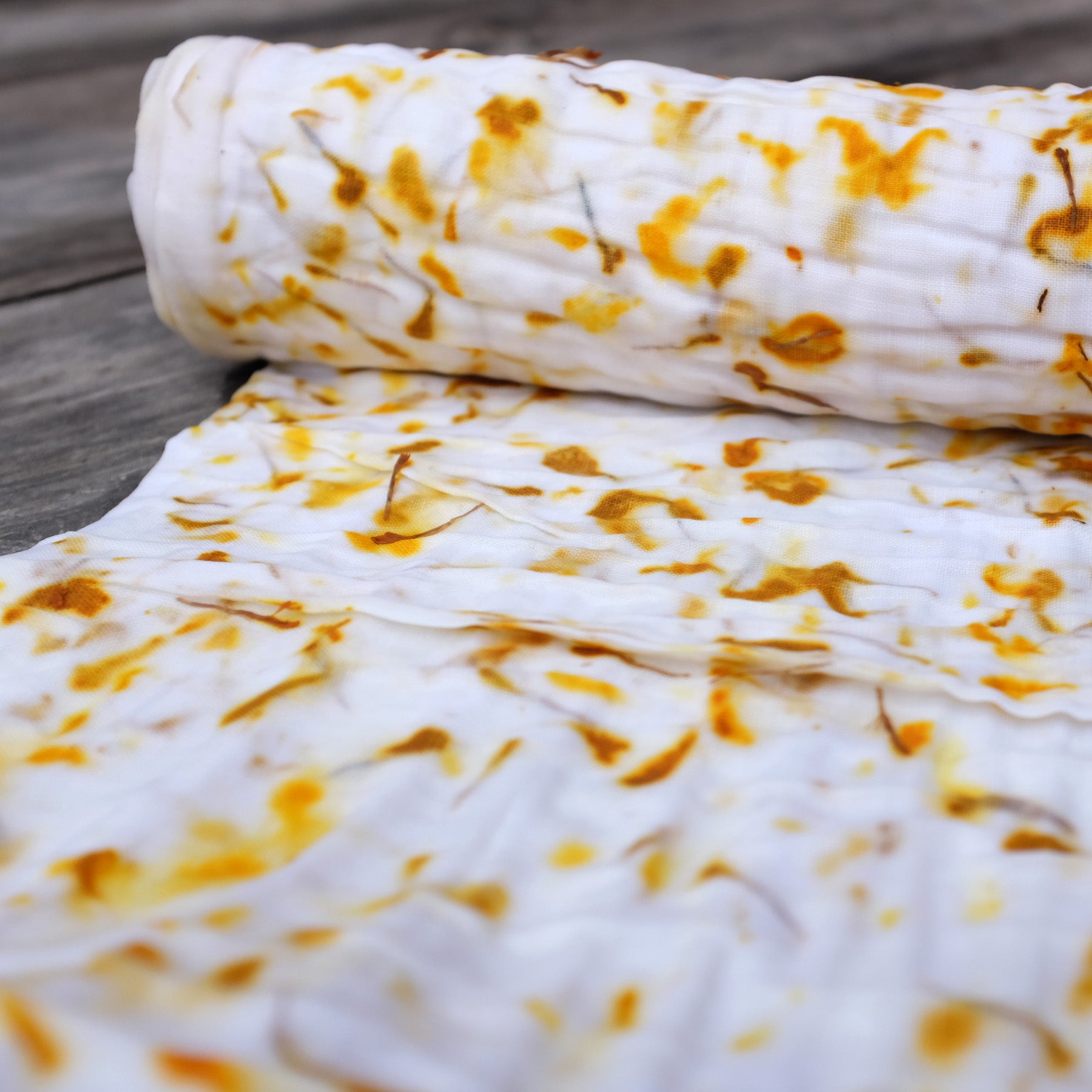 Naturally Dyed Eco-Printed Fabric